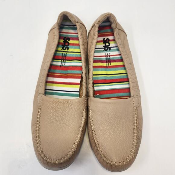 SAS Sunny Slip On Latte Brown Leather Loafer Women Size 9.5 N Comfort Shoes - Picture 2 of 8